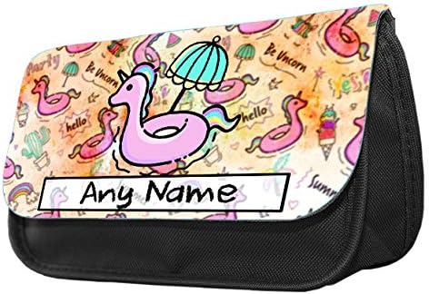 Personalised Unicorn Doodles Themed Funny Pencil Case. Make up case, Back to School Gift.