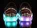 HOFISH Boys Girls Kids Colors Toddler LED Luminous Knit Sneakers USB Charging Light Shoes,Black,32 M EU / 1 M US Little Kid