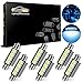 Partsam 6pcs Ice Blue 41mm 42mm Festoon 4-5050-SMD LED Light Interior Dome Map Trunk Cargo Footwell Replacement Bulb Lamp 12V 561 562 578 211-2