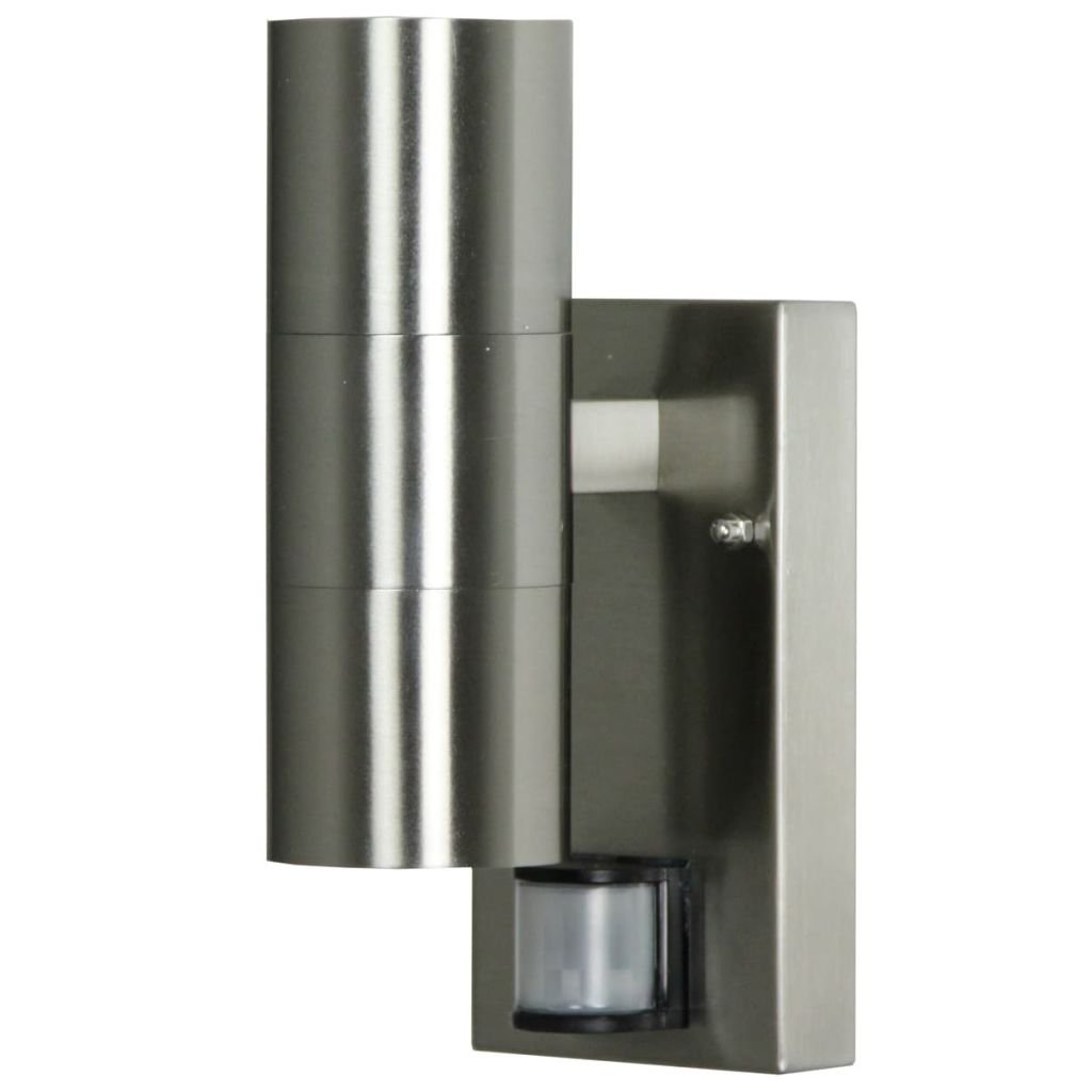 Luxform Eden 230V Wall Light in Stainless Steel with PIR Sensor, Silver
