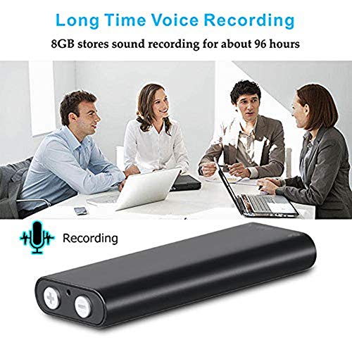 Mini Voice Recorder,USB Voice Recorder with MP3,Rechargeable Digital Voice Recorder, 8GB Memory by Seanme(Black)
