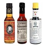 Bitters "Triple Play" Variety 3-Pack: Angostura, Peychauds and Regans