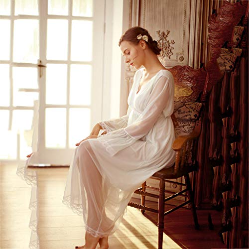 Women's Maternity Lace Nightgown,Nursing Nightdress Hospital Gown Delivery/Labor/Pregnancy Soft Breastfeeding Dress - Thumbnail 4