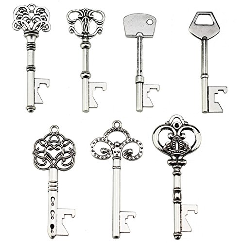 Key Bottle Openers - Assorted Vintage Skeleton Keys, Wedding Party Favors (Pack of 70, Silver) - Thumbnail 4
