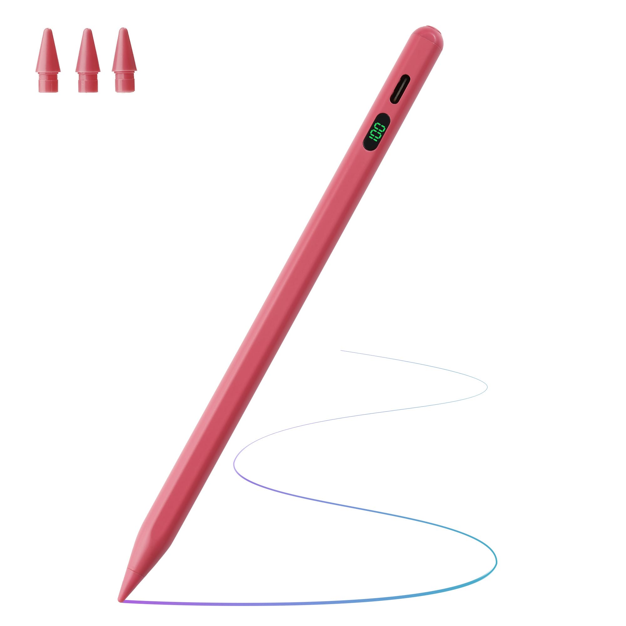 Pencil for Apple, Tilt Sensitivity Palm Rejection, Stylus Pen for iPad A16 11/10/9/8/7/6 Generation, iPad Pro 12.9"/13in/11-inch M4, iPad Air M3/M2/5/4/3, iPad mini A17 7/6/5 Gen Fast Charge (Pink)