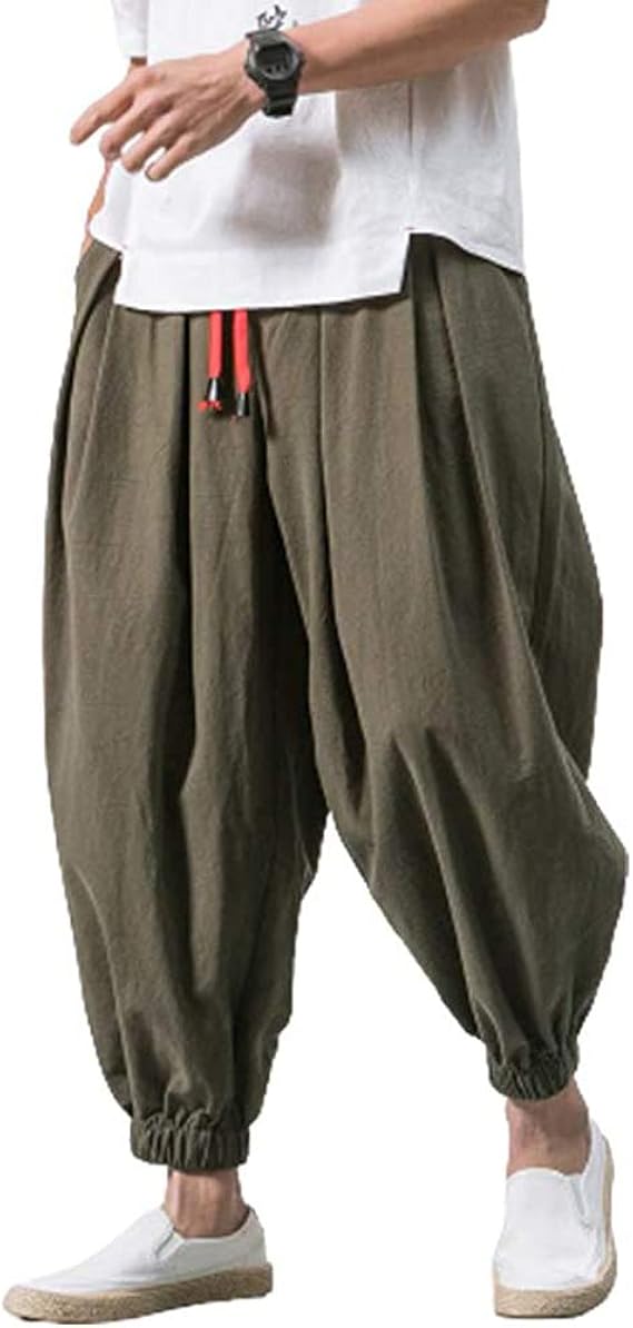 Amazon サルエルパンツ メンズ ワイドパンツ おしゃれ 9分丈 無地 ゆったりパンツ 大きいサイズ 夏服 ロングパンツ ロングパンツ 通販