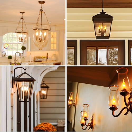LVWIT LED Flame Bulb, Retro Flickering Flame Bulb E27, Warm Light 1800K, Orange Filament Bulb 35 Lumens, Ideal for Daily Christmas and Party Decoration (6U, 2 Modes)