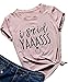 Letter Print T Shirt Women I Said Yaass Casual Short Sleeve Tshirt Top Size M (Pink)