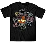 Pokemon Mono Eeveeloutions Eevee T-shirt (Extra Large, Black)