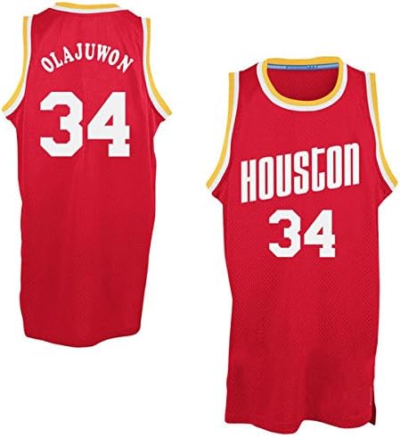 Men's Hakeem Olajuwon #34 Basketball Jersey Mens Basketball Jersey - Red
