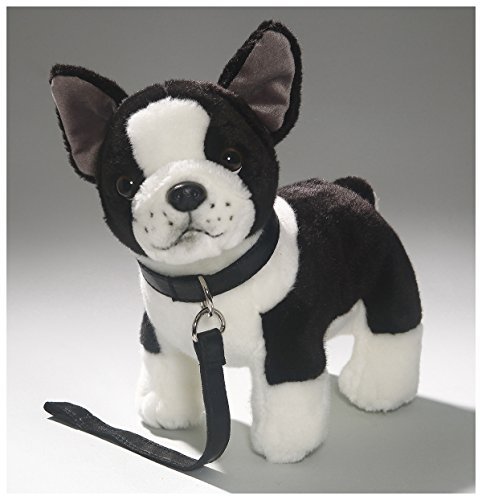 Carl Dick French Bulldog with lead, 9 inches, 25cm, Plush Toy, Soft Toy, Stuffed Animal 3360