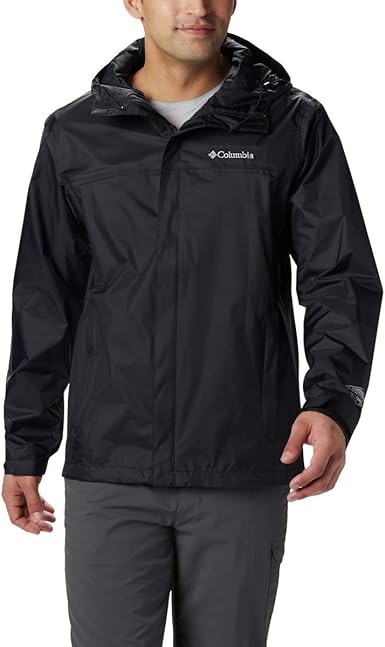 mens black columbia rain jacket