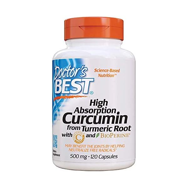 Doctor's Best DRB-00107 High Absorption Curcumin From Turmeric Root with C3 Complex & BioPerine 500mg (120 Capsules)
