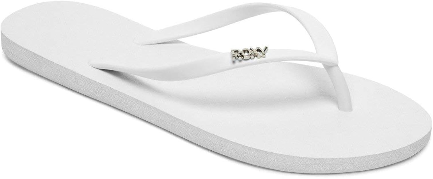 roxy flip flops white