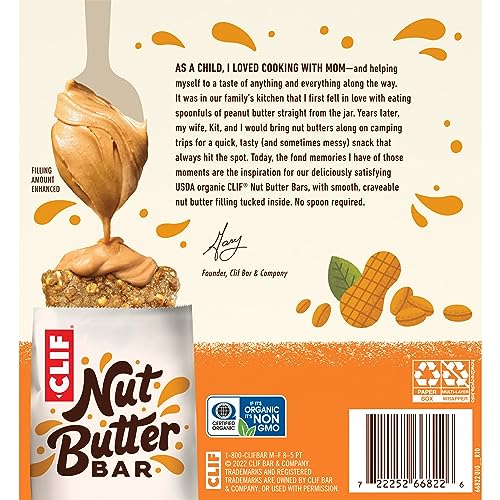 CLIF NUT BUTTER BAR – PEANUT BUTTER – FILLED ENERGY BARS – NON-GMO – USDA ORGANIC – PLANT-BASED – LOW GLYCEMIC – 1.76 OZ. (5 PACK)