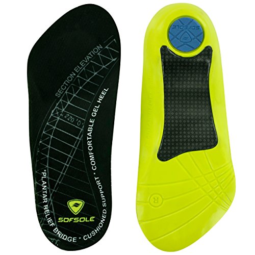 Sof Sole Plantar Fascia Gel Shoe Insole for Heel Spurs and Plantar Fasciitis, Men's 8-12