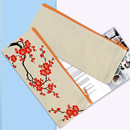 10 pcs Multi-Purpose Cotton Canvas Zipper Invoice Bill Bag Pen Pencil Cosmetic Makeup Bag Pouch Blank DIY Craft Bag (White, 3.5x8.3)
