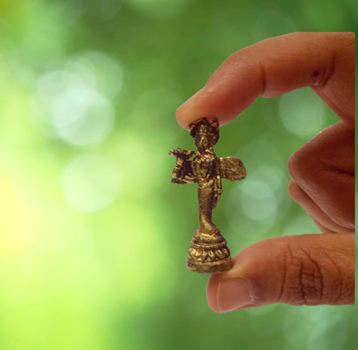 Purpledip Rare Miniature Statue Nag Kanya in Standing Posture; Unique Collectible Gift (11412)