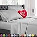 Nestl King Sheet Set - Luxury 1800 Ultra-Soft Microfiber King Bed Sheets - Double Brushed - Deep Pockets - Easy Fit - 4 Piece Set - Bedding Sheets & Pillowcases (King, Light Grey)