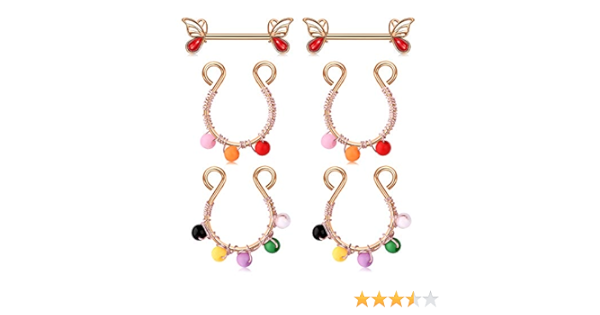 Amazon Com Mayhoop 14g 14mm 9 16 Inch Nipple Rings Fake Nipple Rings Stainless Steel Nipple Piercing For Women Body Piercing Jewelry Jewelry