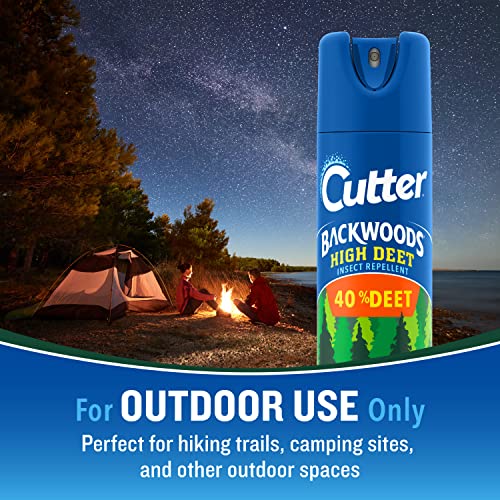 Cutter Backwoods High DEET Insect Repellent 11 oz, Aerosol, with 40