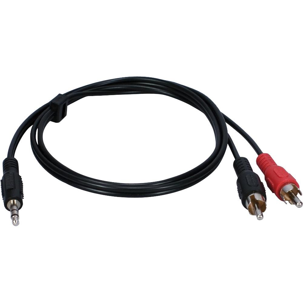 QVS CC399-06 6-feet 3.5mm Mini-Stereo to Two RCA Male Speaker Cable