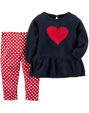 2 Piece Valentines Legging Set, Navy, 18 Months