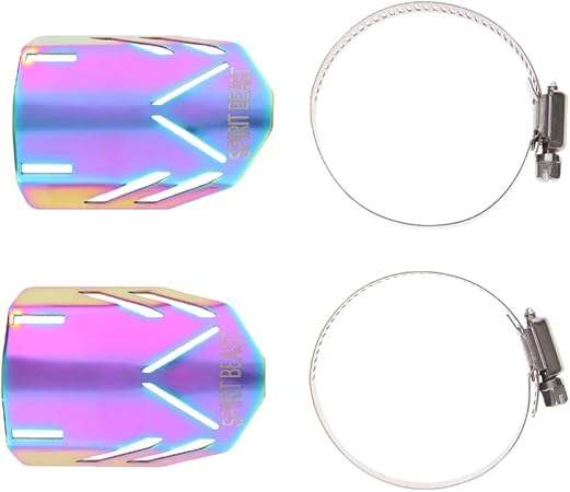 Amazon ステンレス鋼のオートバイの前部フォークの衝撃吸収材カバーw クランプ カラフル フロントフォークカバー 車 バイク