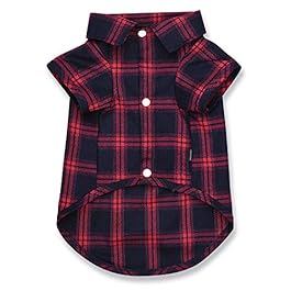 Koneseve Dog Shirt, Pet Plaid Polo Clothes Shirt Cat T-Shirt, Sweater Matching Breathable for Small Medium Large Dogs Cats Puppy Soft Adorable Casual Cozy Halloween Thanksgiving Christmas Costumes