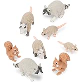 Accoutrements Archie McPhee Itty Bitty City Critters: You Call Them Rodents, I Call Them Friends - Set of 8 Adorable Soft Vinyl Urban Animals, Brown