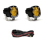 Baja Designs S1 LED Auxiliary Light Pods - Universal Fit with Wiring Harness, 2 LEDs (Wide Cornering; Amber)