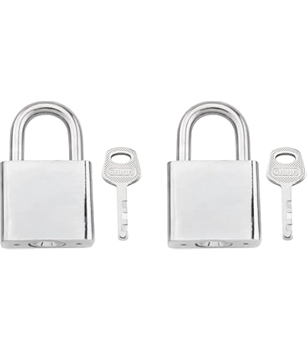 Mini Metal Lock - Zinc Replacement Pad-Lock with Keys, Mirror