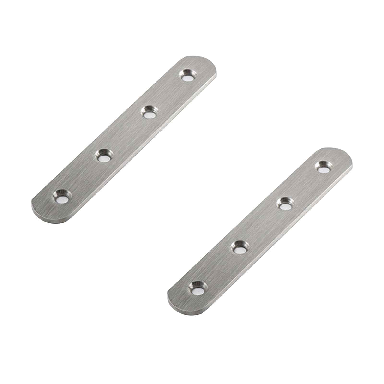 Leliafleury 2Pcs Straight Brackets Stainless Steel Flat Joining Plates Mending Plates Connecting Plates Flat Metal Brackets for Repair Fixing Wood Furniture, 127 x 20mm