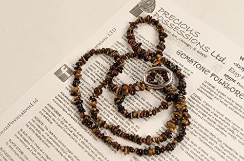 Tiger's Eye Necklace Chip Beads Nuggets Long Brown Red Blue Strand 36 Inch with Clasp