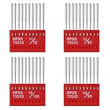 BBTO 40 Pieces Round Head Machine Needles Assorted with Plastic Box for Regular Point Sewing, 4 Sizes