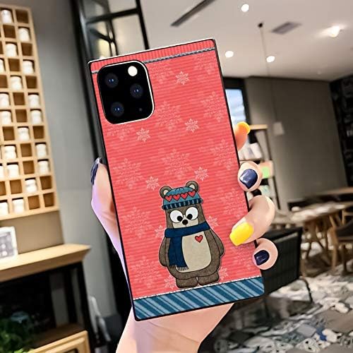 Square Edge Cell Phone Case for iPhone 11 Pro Max (6.5 Inch) Big Eye Bear