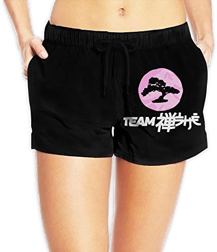 Japanese Bonsai Tree Women's Fashion Beach Board Shorts Summer Casual Bathing Suit with Pockets