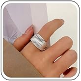 Sttiafay Chunky Gold Rings for Women Gold Chunky Wide Ring Open Multi Lines Statement Rings Adjustable Wide Index Finger Ring Jewelry for Women