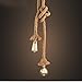 Luces retro en cuerda de cáñamo, 250cm 2head, Marrón