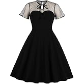 Women's Vintage Polka Dot 1950s Audrey Retro Rockabilly Prom Dress 50's 60's A-Line Cocktail Party Swing Dress