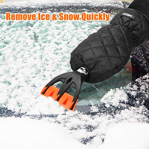 MATCC Ice Scraper Mitt for Windshield Car Ice Scraper Glove Waterproof and Warm Small Car Window