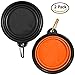 2-Pack Collapsible Travel Dog Bowl,MAXIN Silicone Cat Bowl Portable Pet Food Water Bowl, Foldable Expandable Cup Dish for Pets, FDA Approved.[ Black and Orange ]
