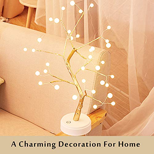 Fairy Light Spirit Tree Tabletop Bonsai Tree Light with 36 Pearls LED