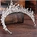 Costume Photography Wedding Accessories Rhinestone Headband Queen Bridal Crown,Ice Cone Shape (White)