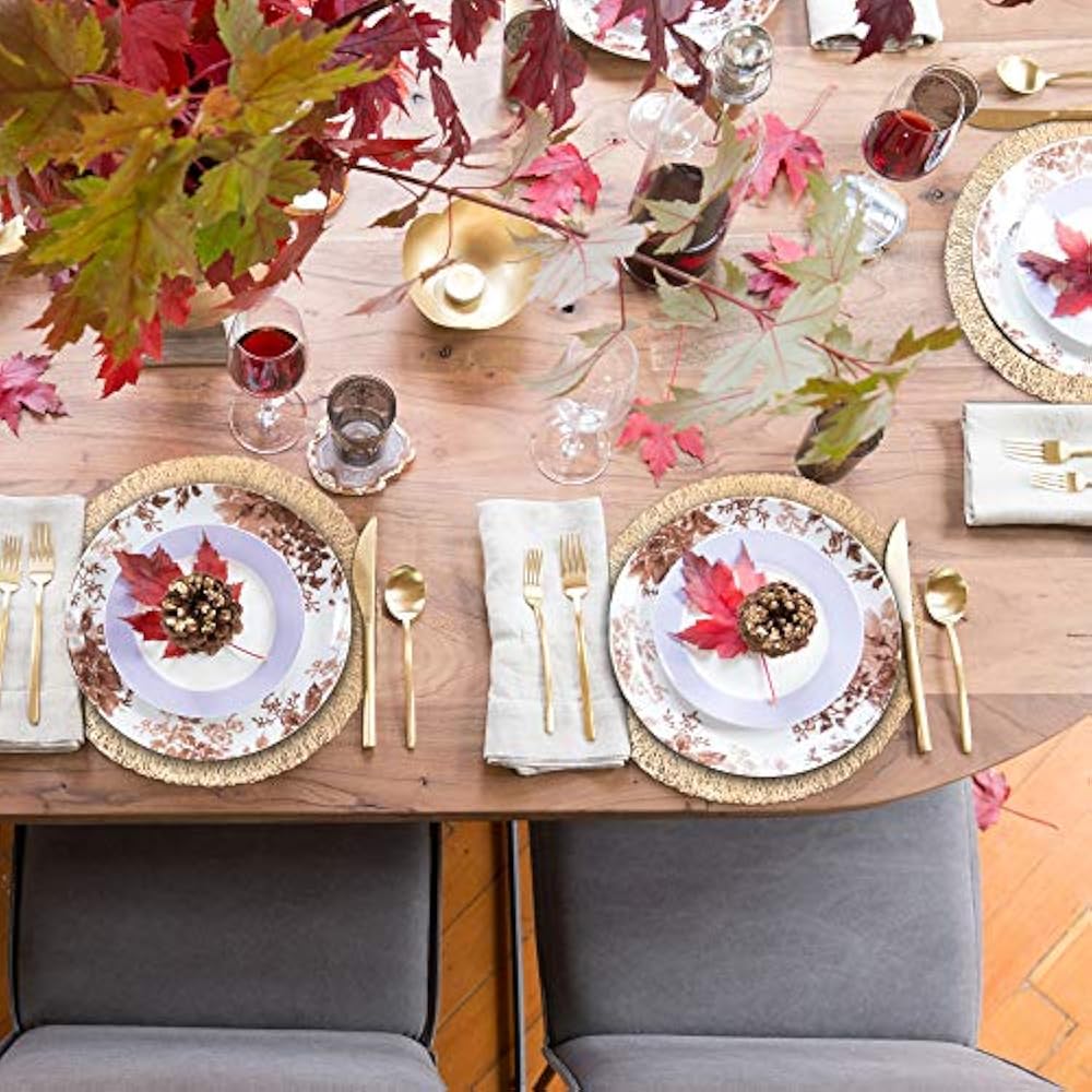 Round Placemats For Dining Table Set Of 10 Circle With Woven Metallic