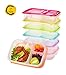 Meal Prep Containers 3 Compartment Food Storage Containers Microwave Dishwasher Freezer Safe (Color mixing, 7 PACK (3compartment))