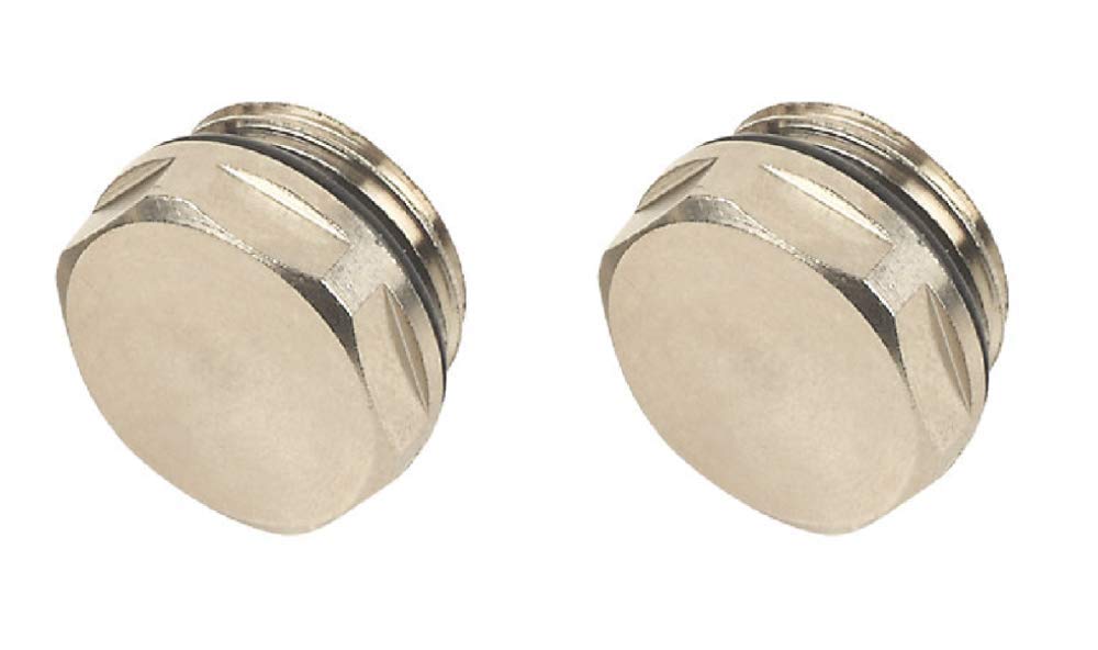 x2 Blank Cap Manual Radiator AIR Vent Bleed Plug Valve 1/2" BSP