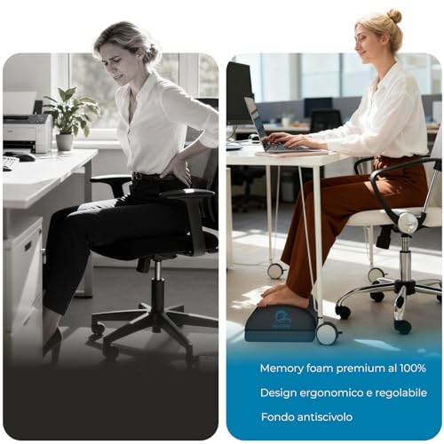 Foam Desk Footrest, Adjustable Memory Foam Footrest with Washable Cover, Comfortable Footrest, Ergonomic Desk Chair Office Chair (Black k)