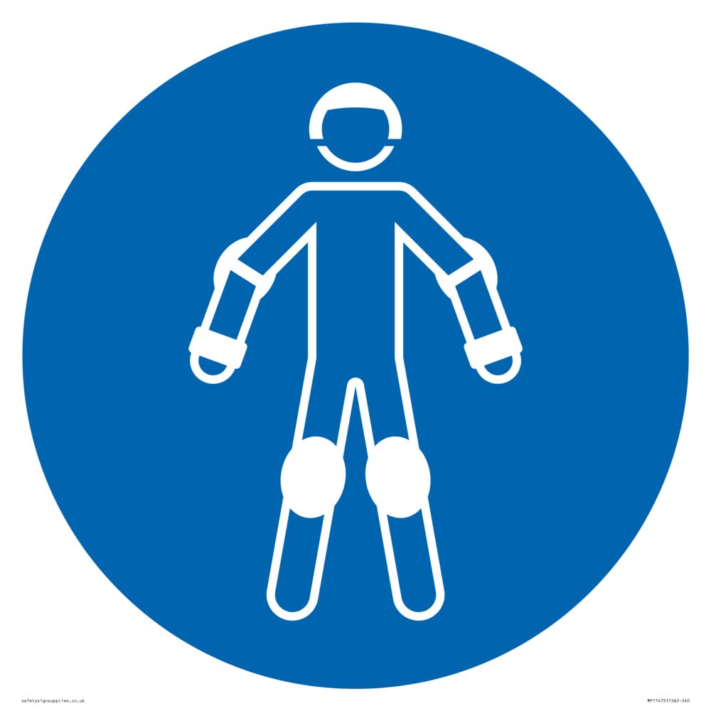 Viking Signs Mandatory: Wear protective roller sport equipment Sign - 400x400mm - S40, Blue/White