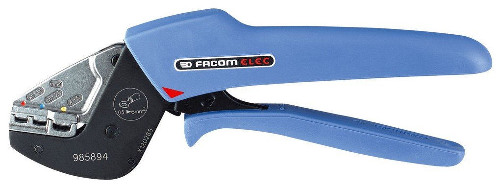 Facom 985894 Ratchet Crimping Plier for Insulated Terminals, 230mm